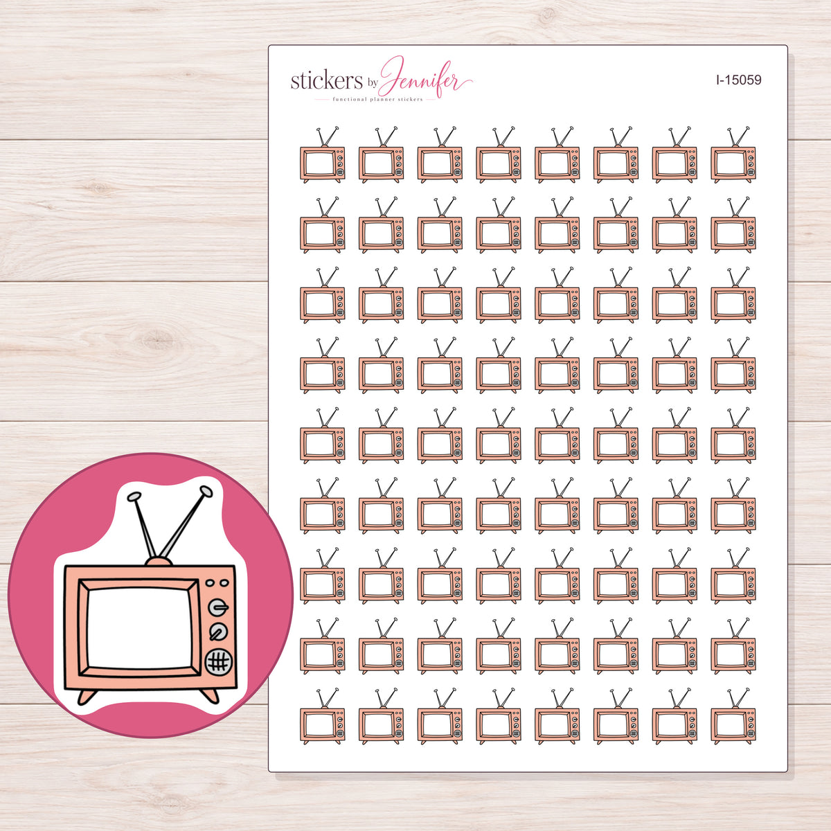 I-15059 planner sticker sheet with enlarged sticker detail