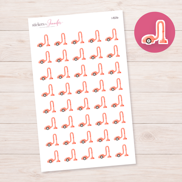 Peach Vacuum Cleaner Planner Stickers | I-1506