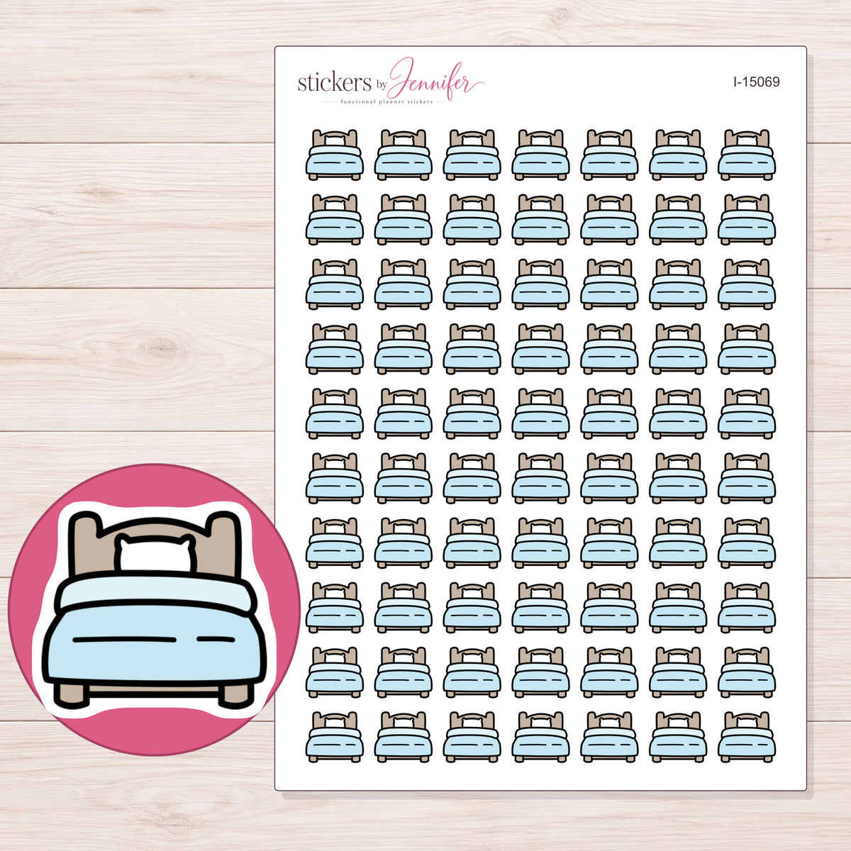 I-15069 planner sticker sheet with enlarged sticker detail