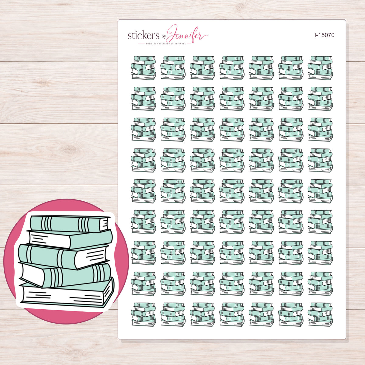 I-15070 planner sticker sheet with enlarged sticker detail