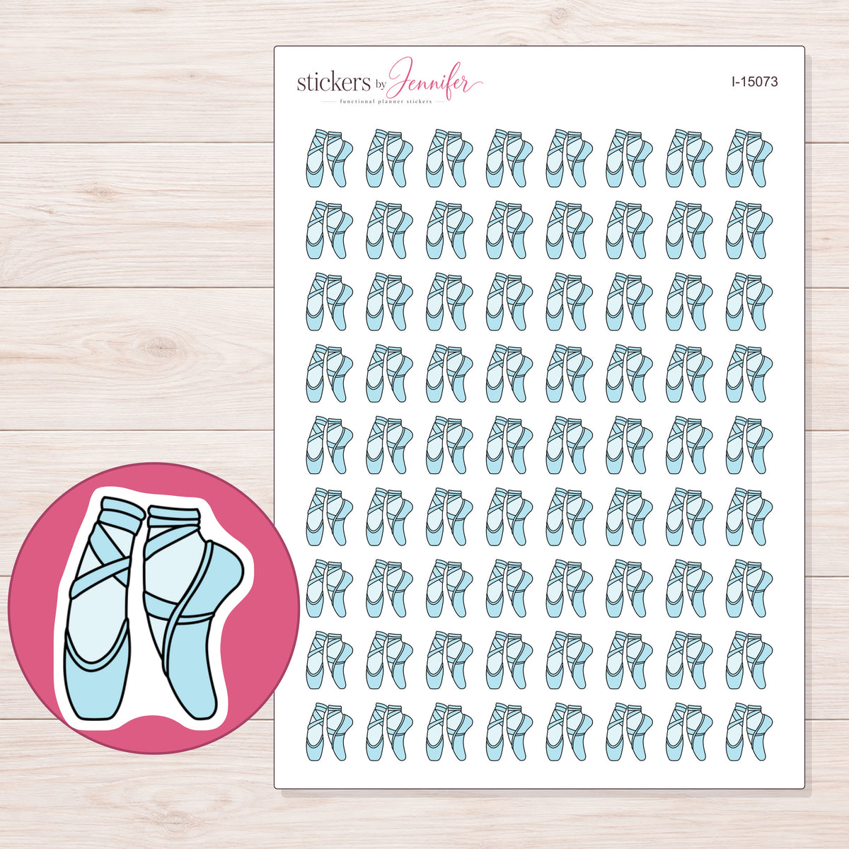 I-15073 planner sticker sheet with enlarged sticker detail