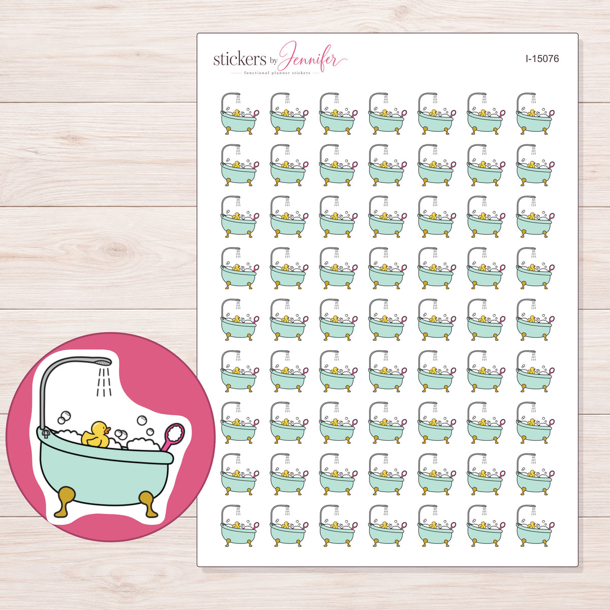I-15076 planner sticker sheet with enlarged sticker detail