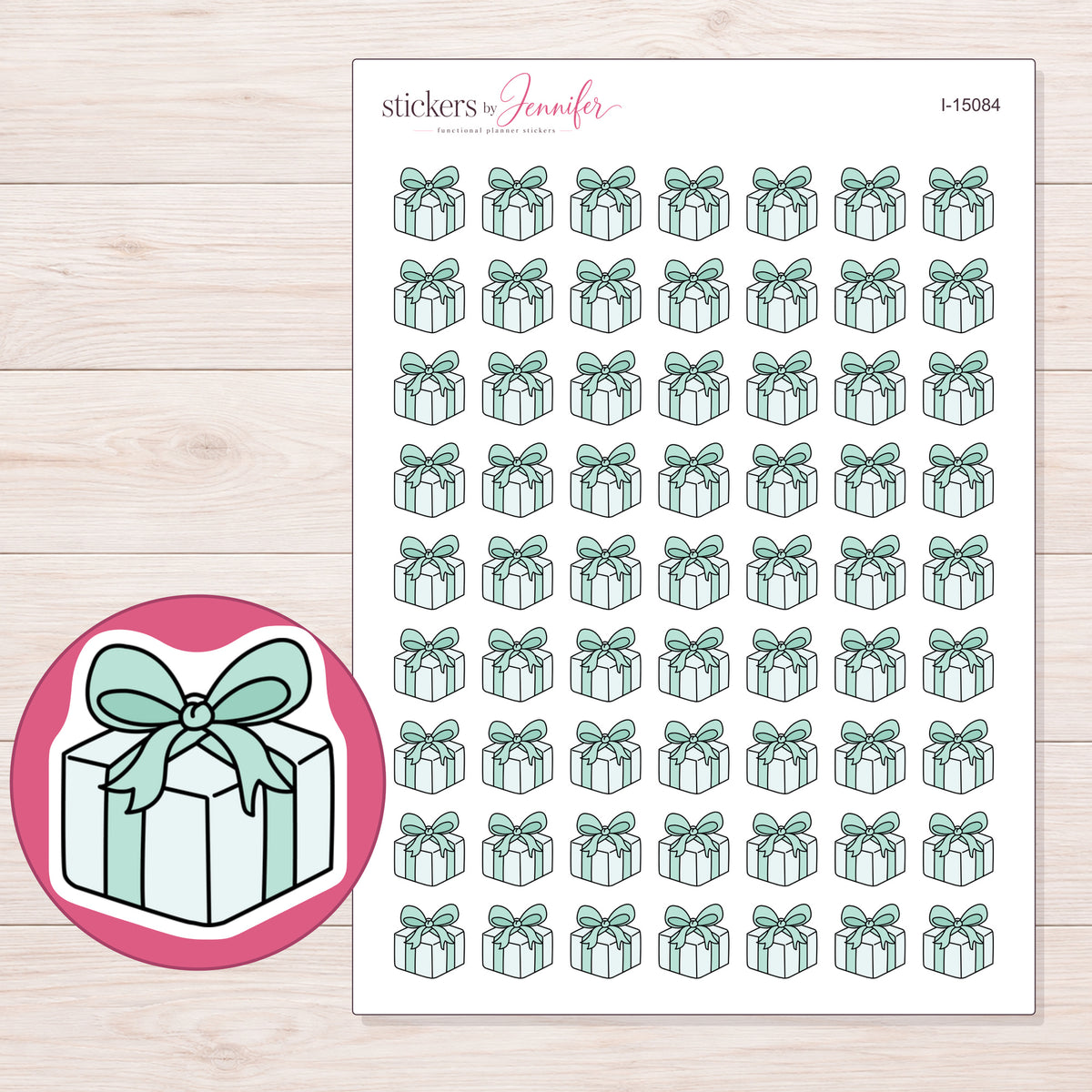I-15084 planner sticker sheet with enlarged sticker detail