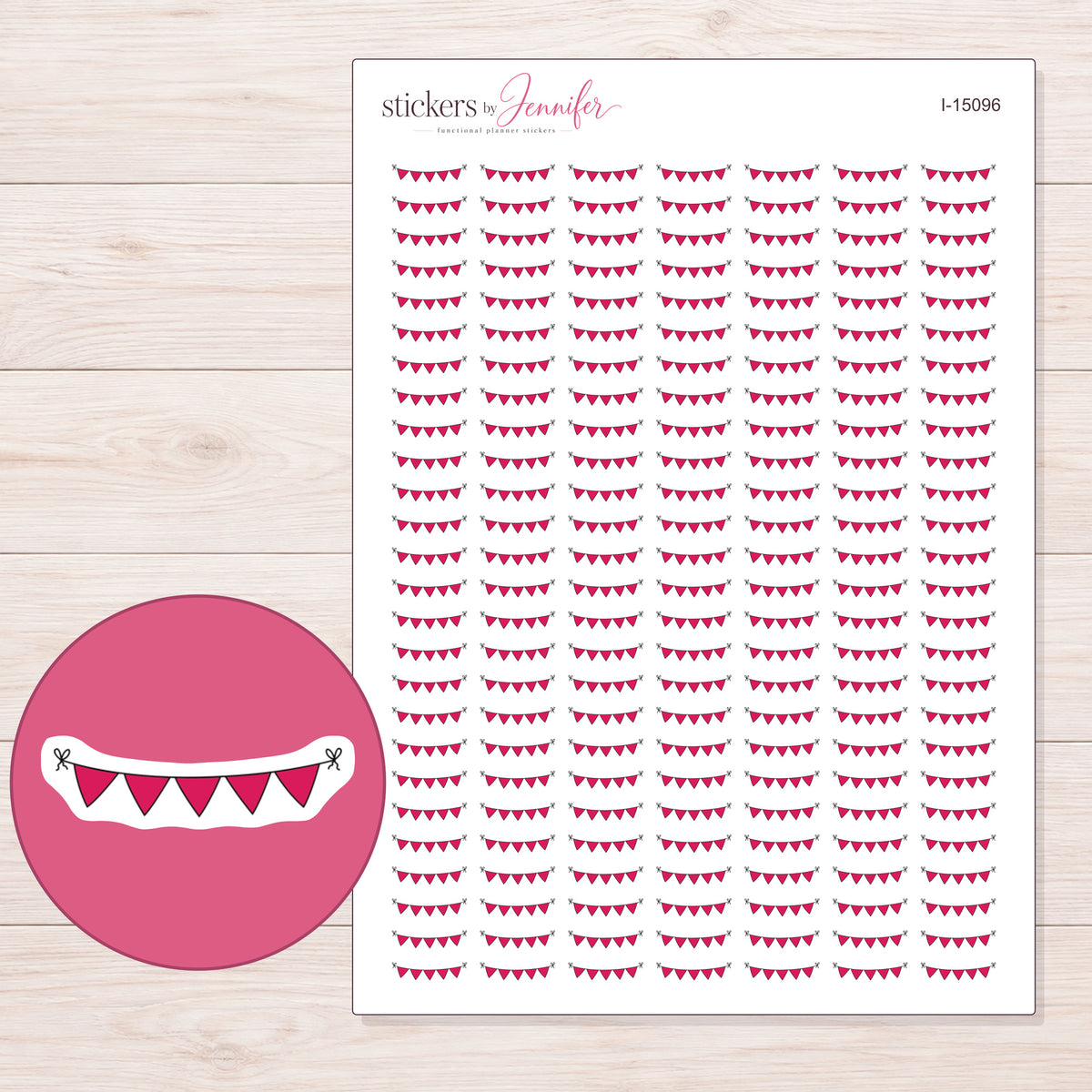 I-15096 planner sticker sheet with enlarged sticker detail