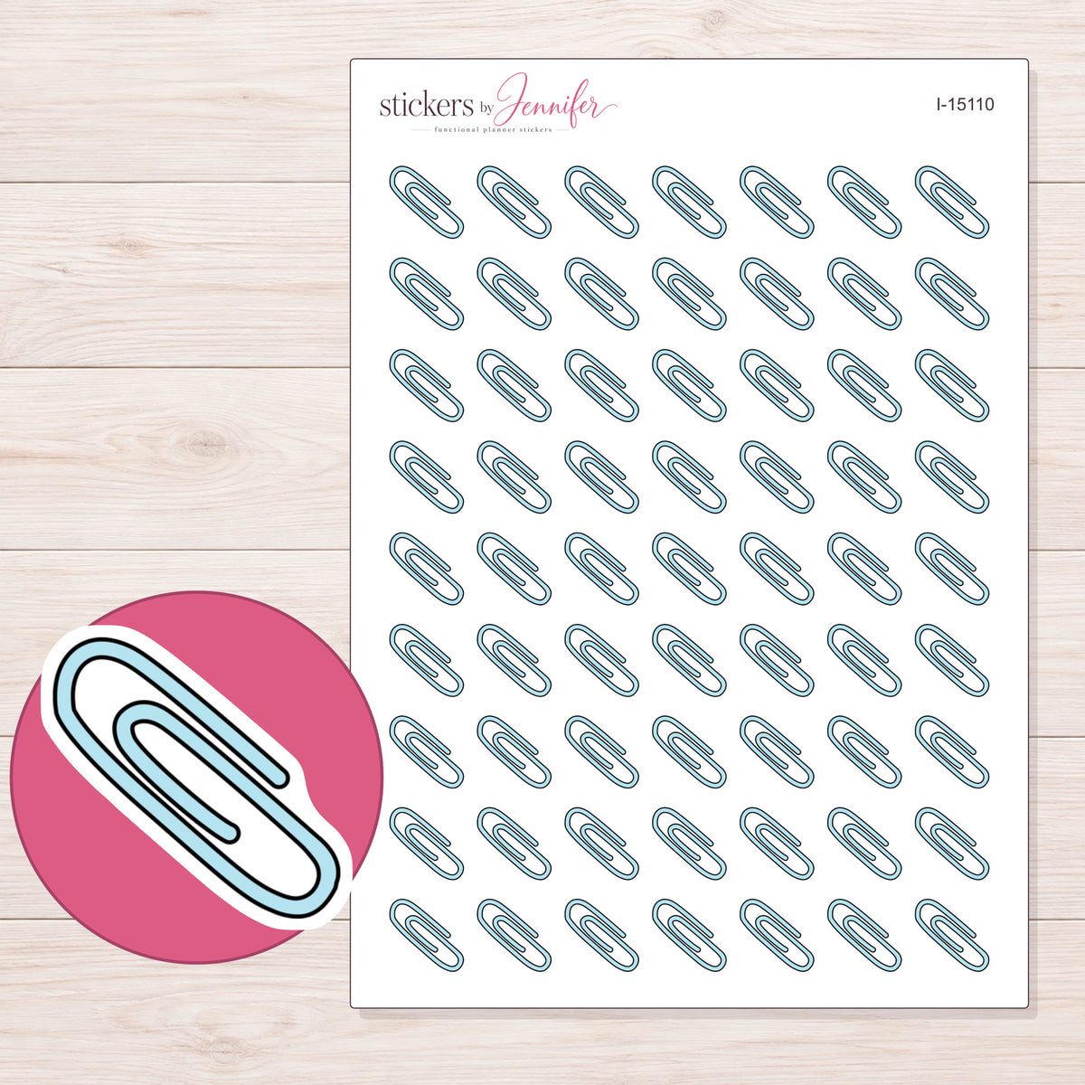 I-15110 planner sticker sheet with enlarged sticker detail