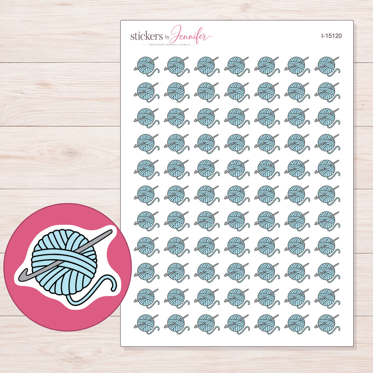 I-15120 planner sticker sheet with enlarged sticker detail