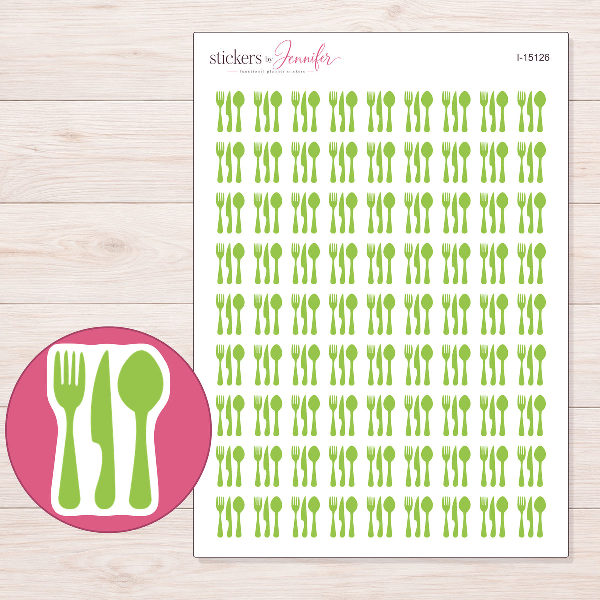 I-15126 planner sticker sheet with enlarged sticker detail