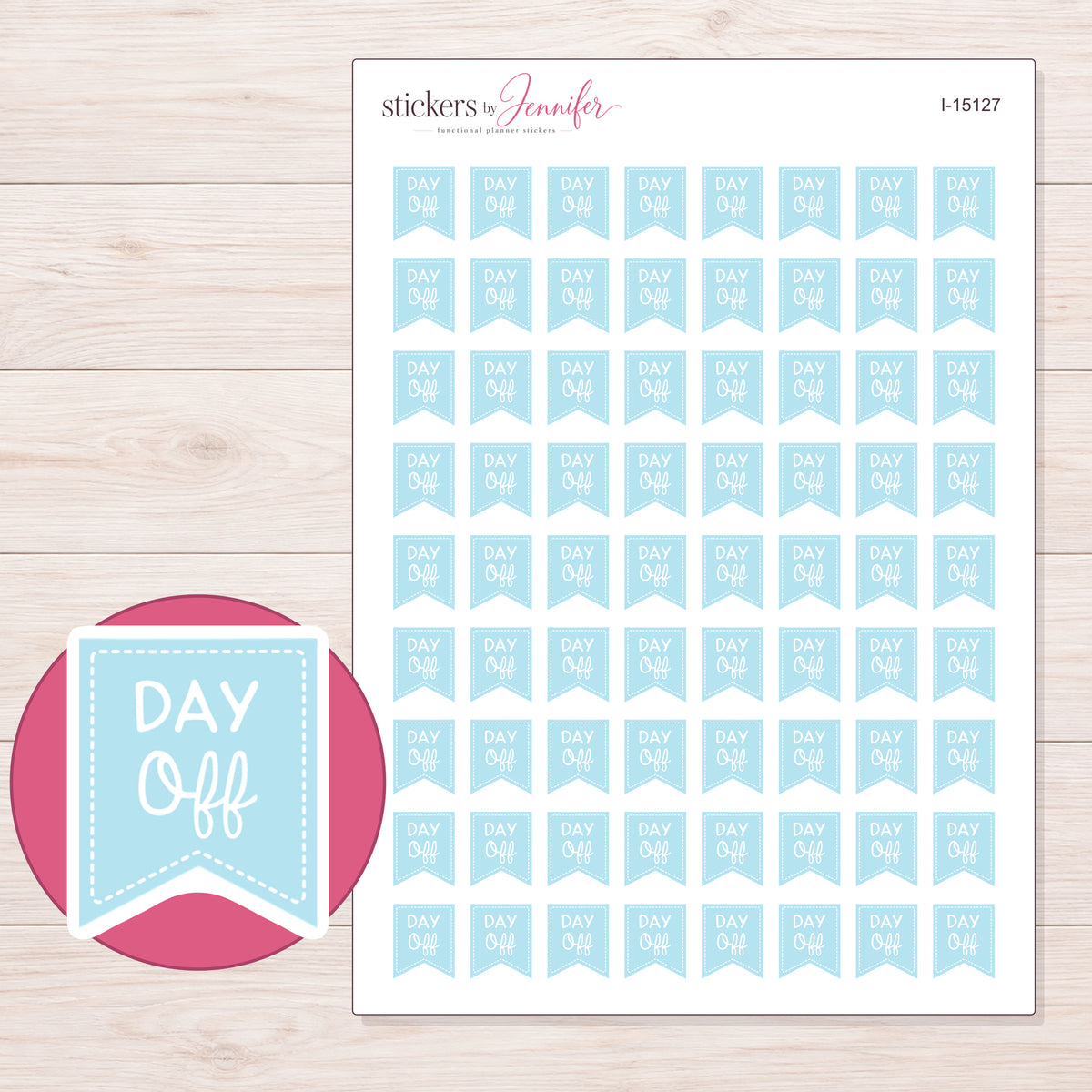 I-15127 planner sticker sheet with enlarged sticker detail