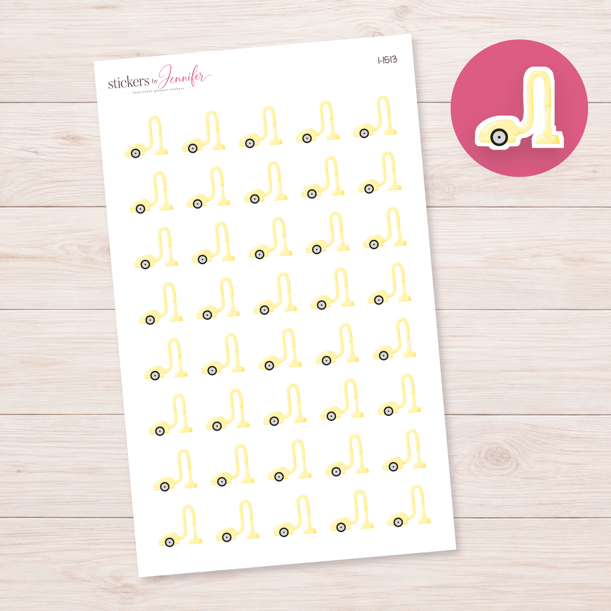 Yellow Vacuum Cleaner Planner Stickers | I-1513