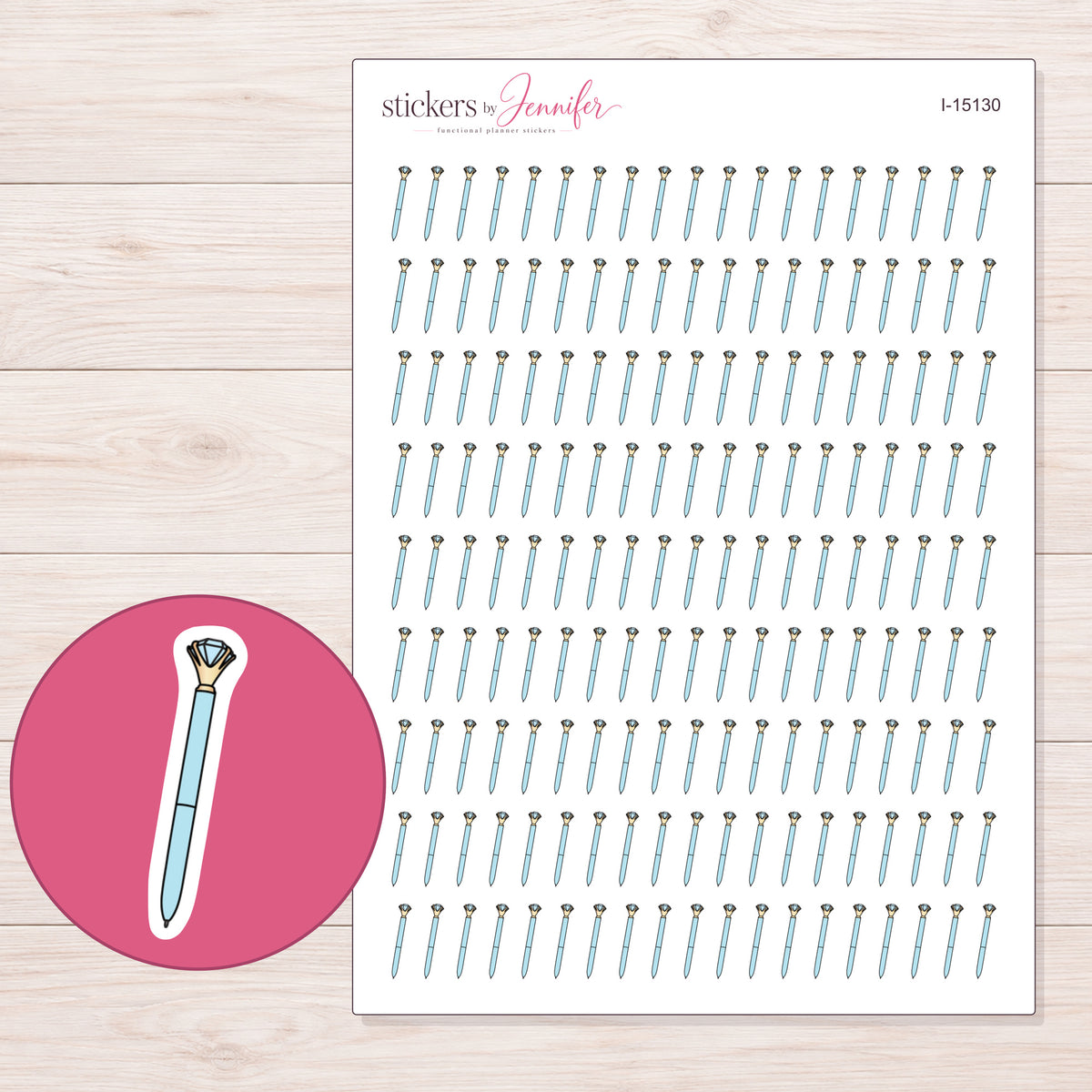 I-15130 planner sticker sheet with enlarged sticker detail
