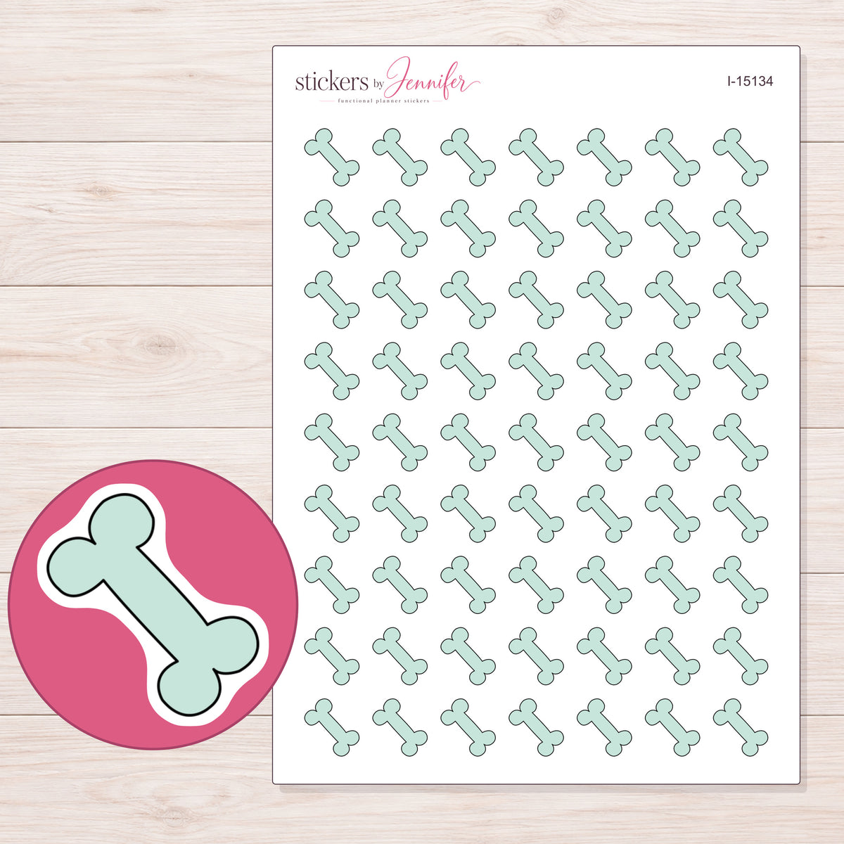 I-15134 planner sticker sheet with enlarged sticker detail
