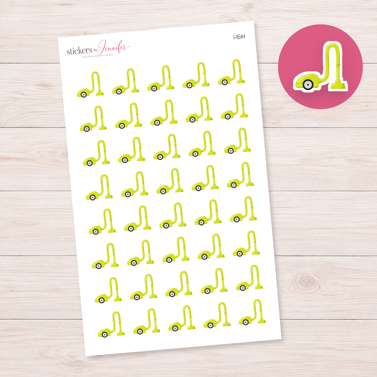 Lime Canister Vacuum Planner Stickers | I-1514