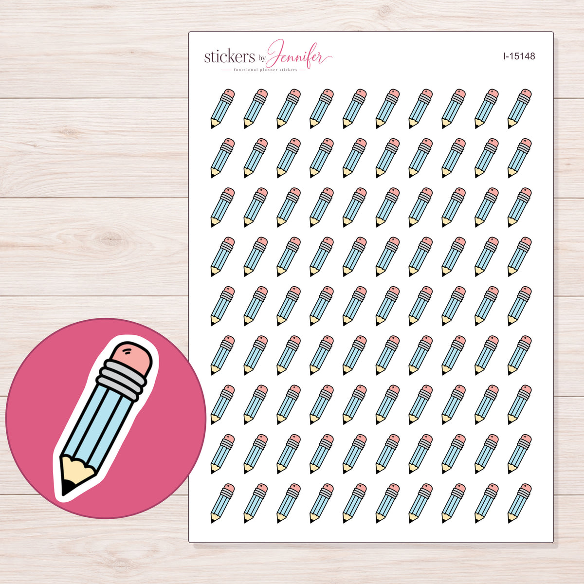 I-15148 planner sticker sheet with enlarged sticker detail