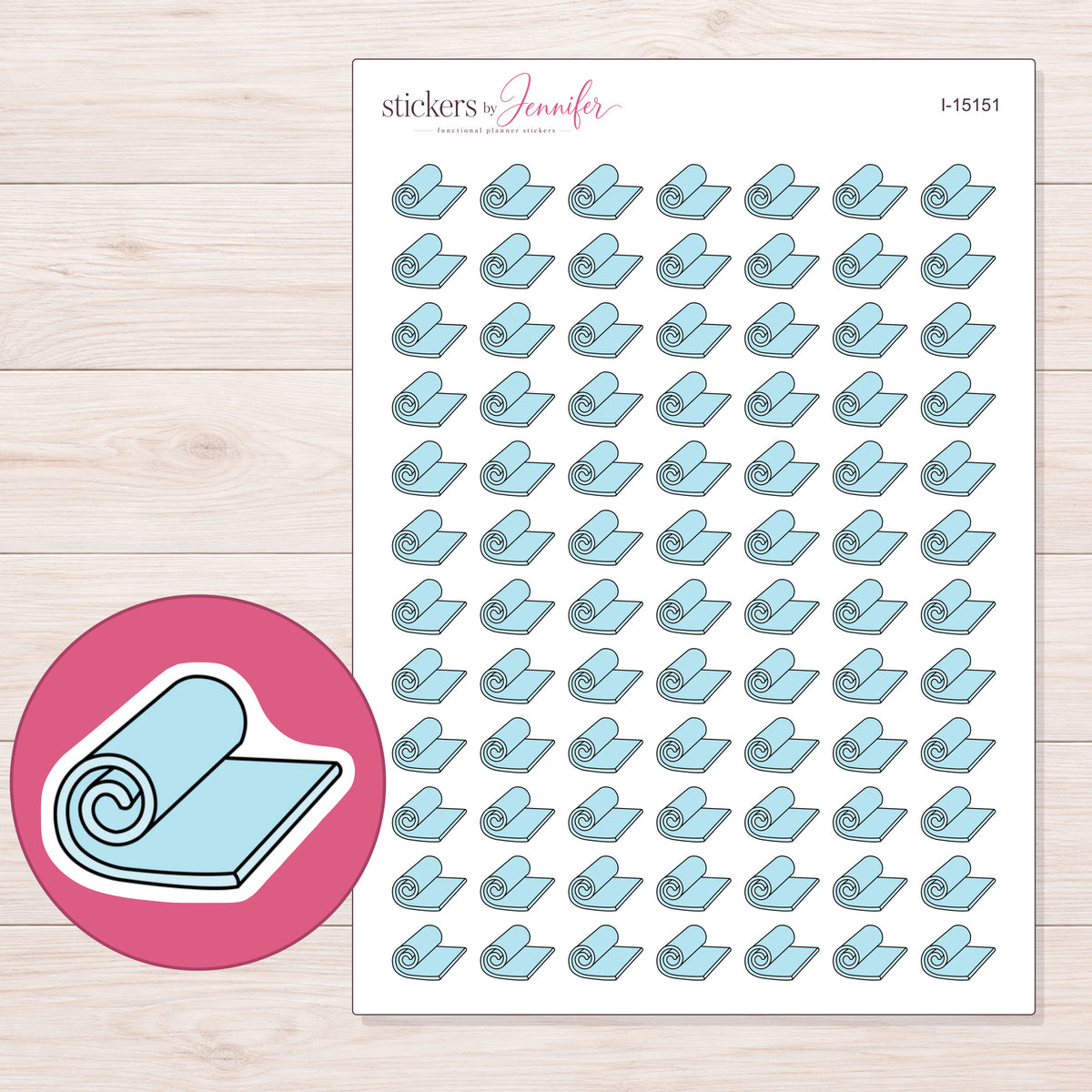 I-15151 planner sticker sheet with enlarged sticker detail
