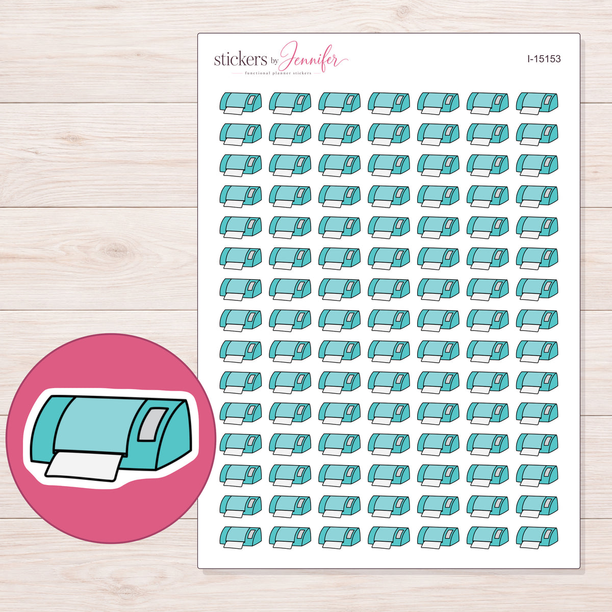 I-15153 planner sticker sheet with enlarged sticker detail