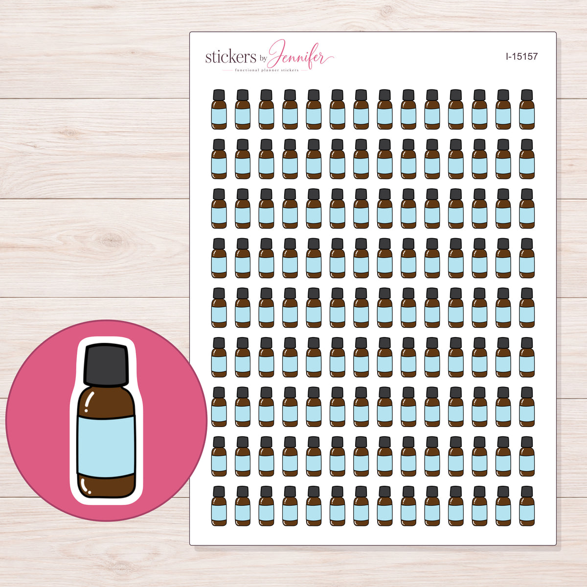 I-15157 planner sticker sheet with enlarged sticker detail