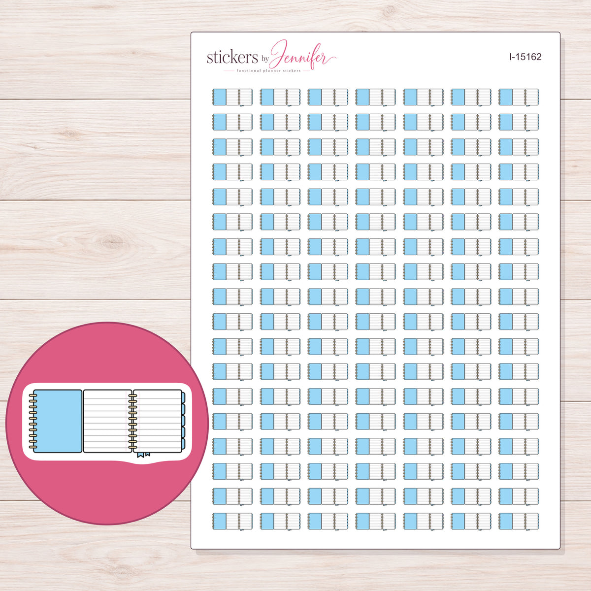 I-15162 planner sticker sheet with enlarged sticker detail