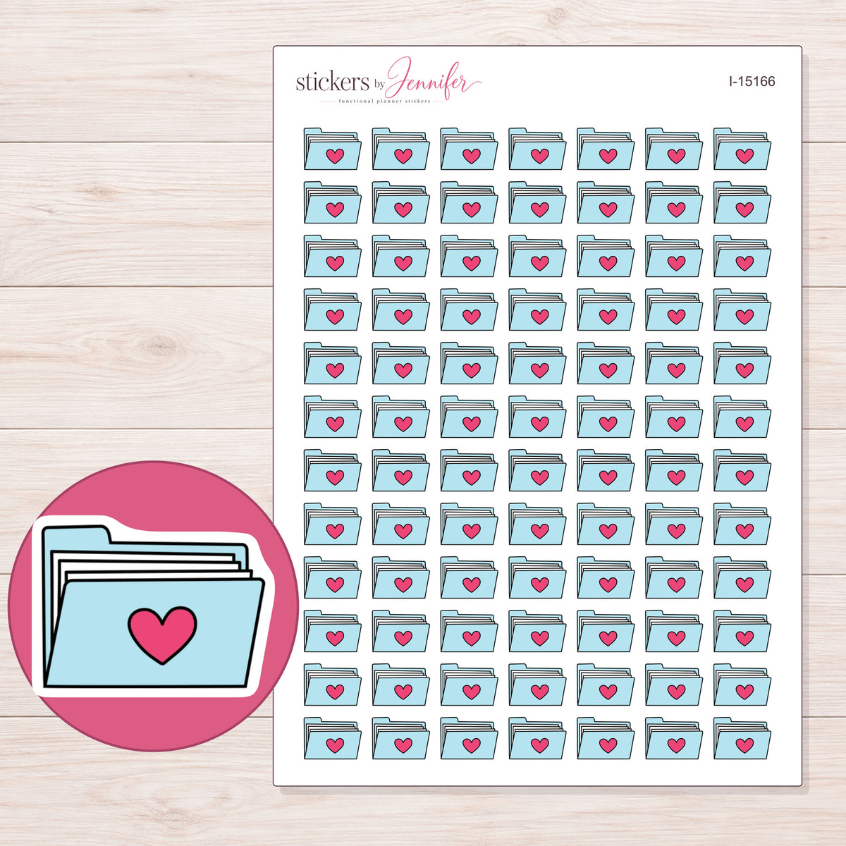 I-15166 planner sticker sheet with enlarged sticker detail