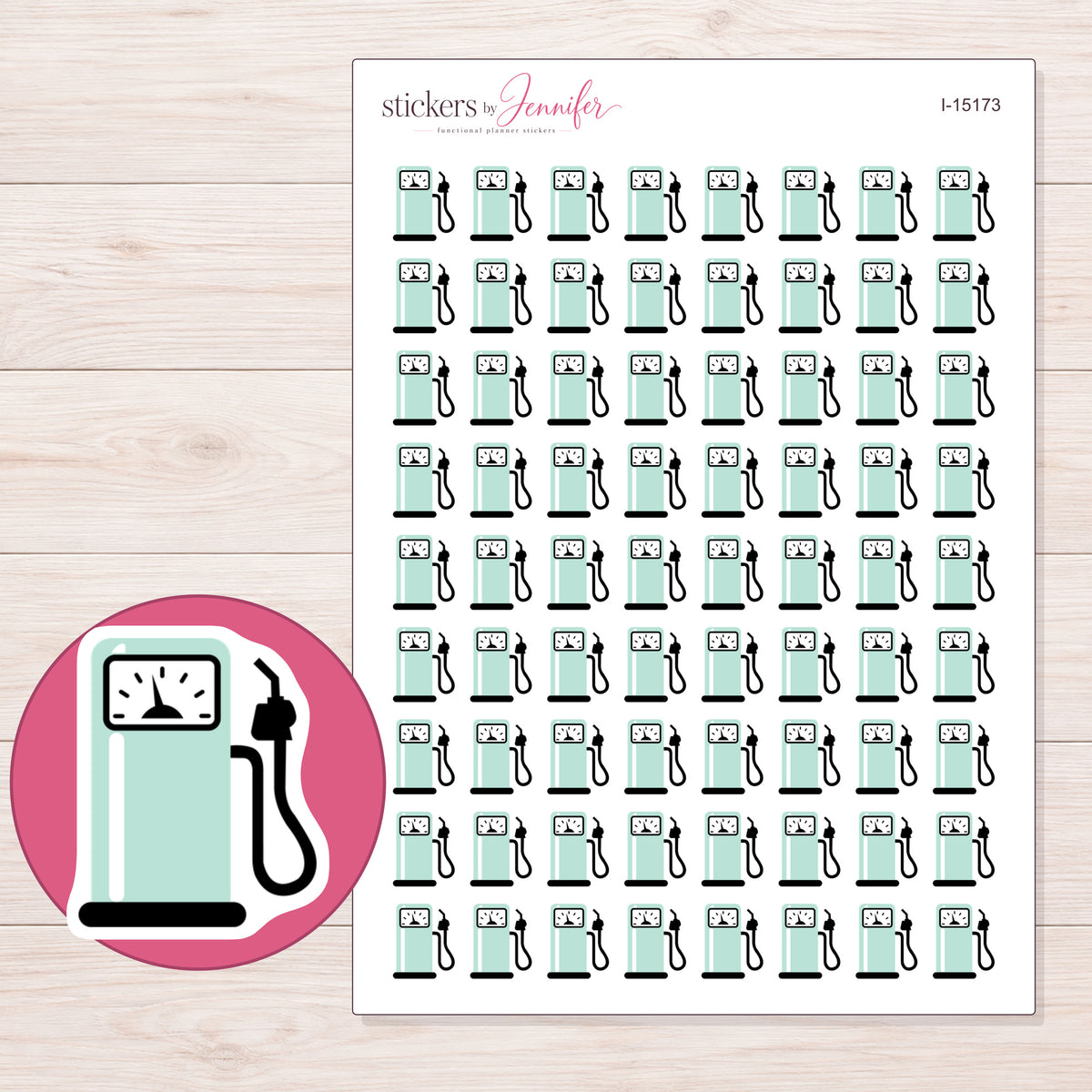 I-15173 planner sticker sheet with enlarged sticker detail