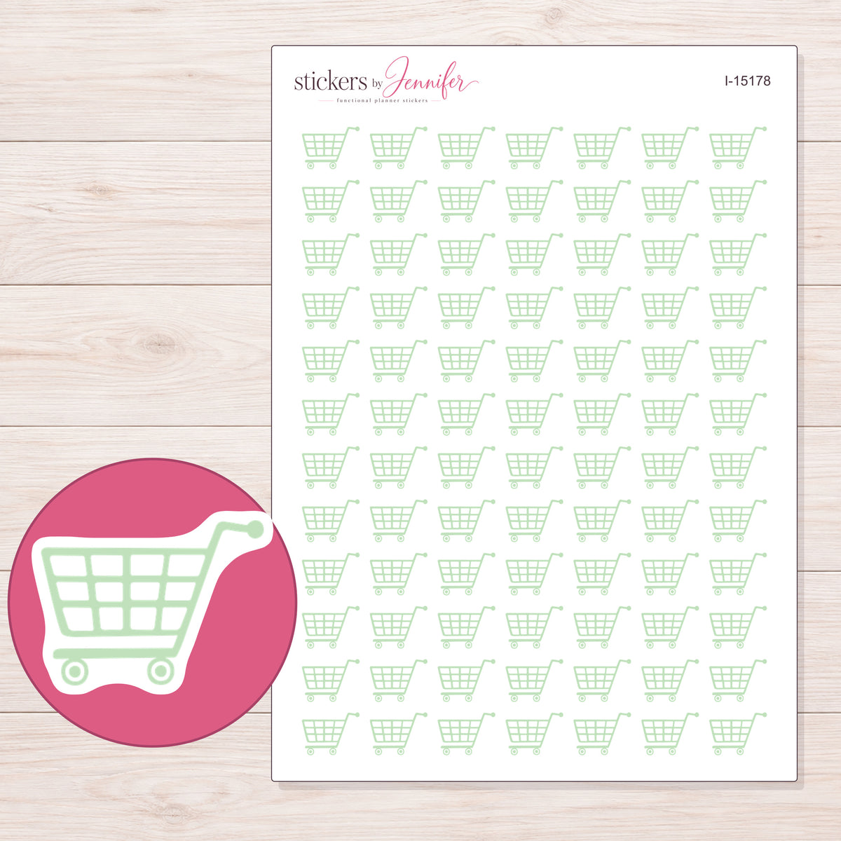 I-15178 planner sticker sheet with enlarged sticker detail