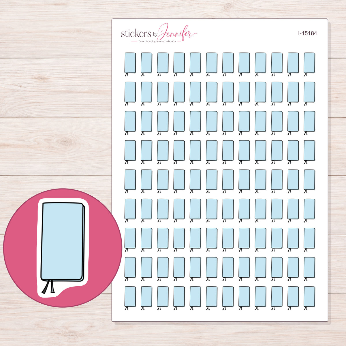 I-15184 planner sticker sheet with enlarged sticker detail
