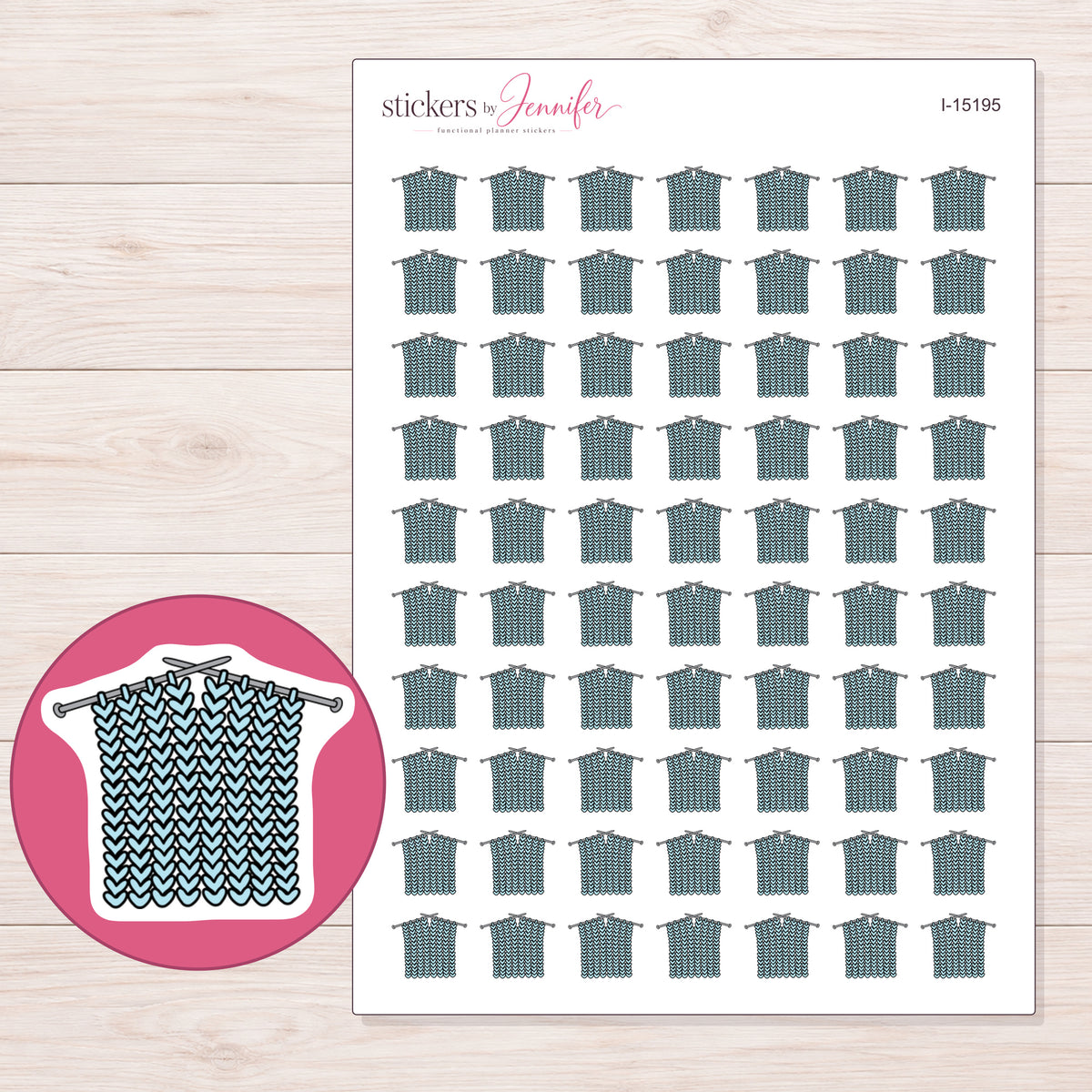 I-15195 planner sticker sheet with enlarged sticker detail