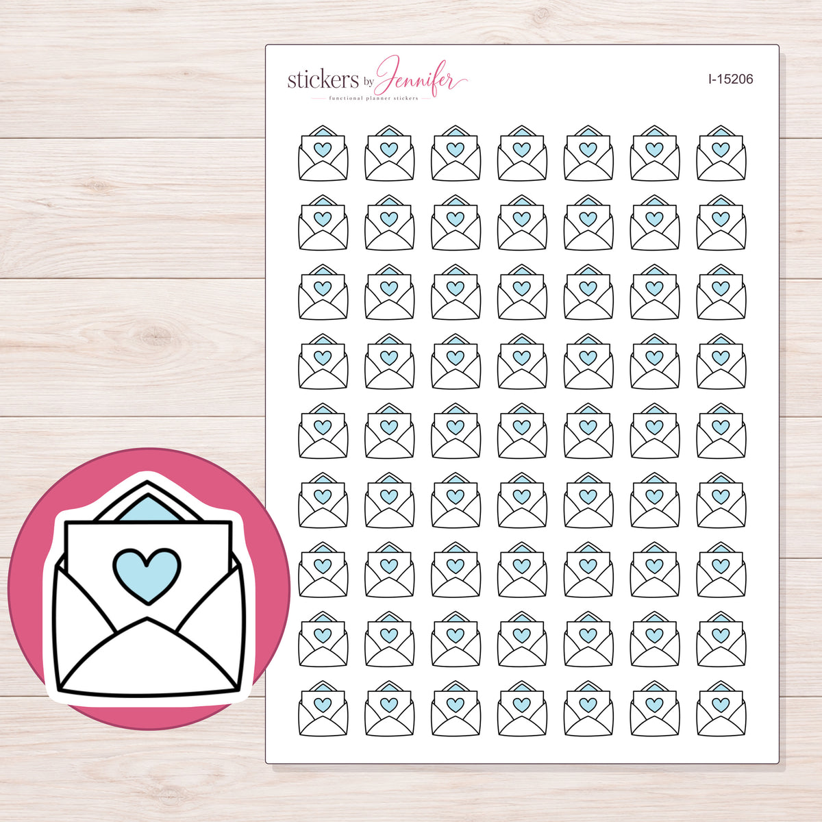 I-15206 planner sticker sheet with enlarged sticker detail