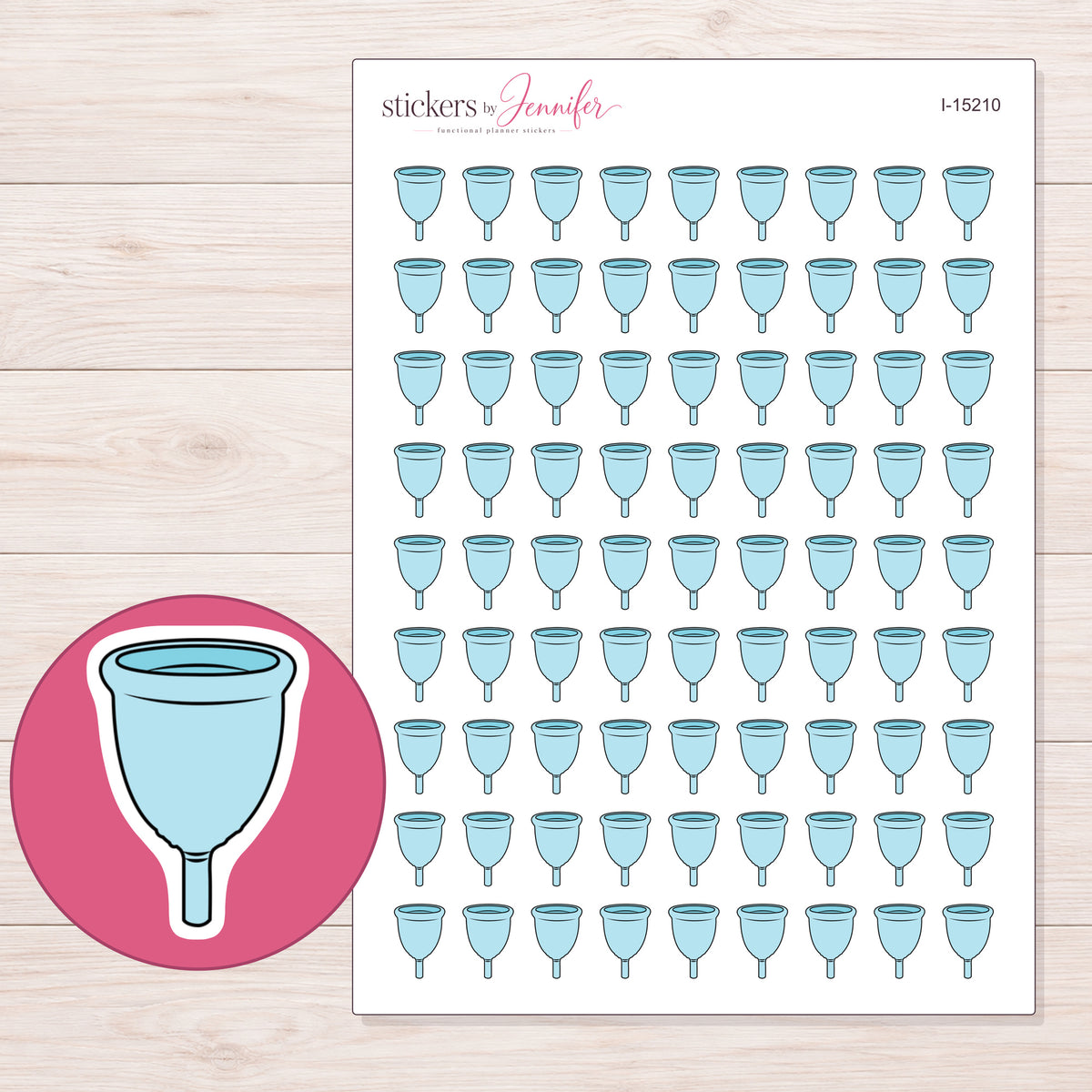 I-15210 planner sticker sheet with enlarged sticker detail