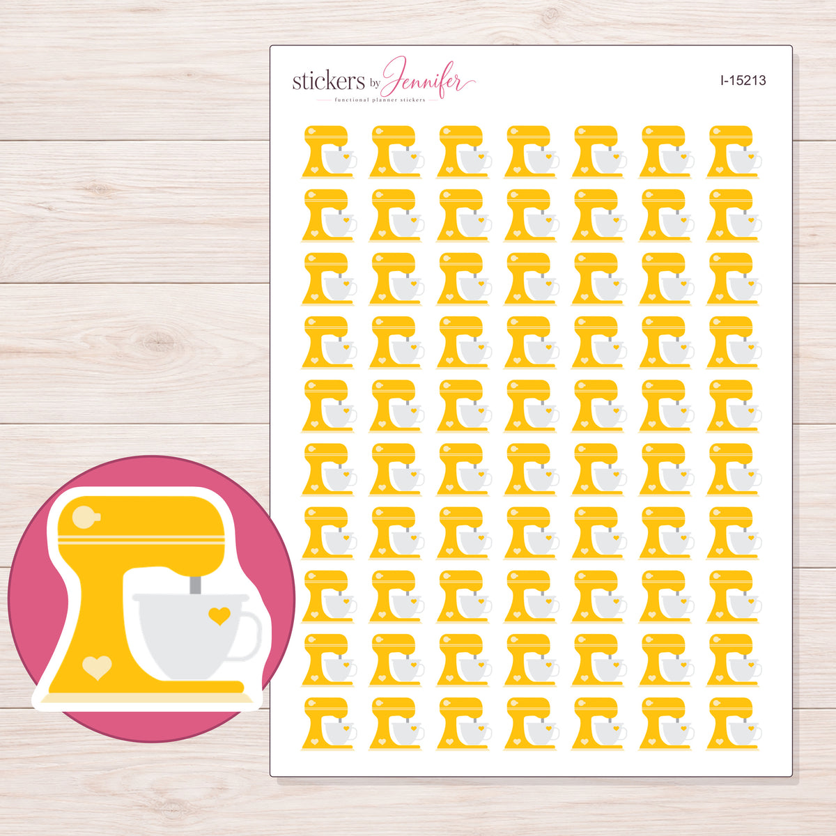 I-15213 planner sticker sheet with enlarged sticker detail