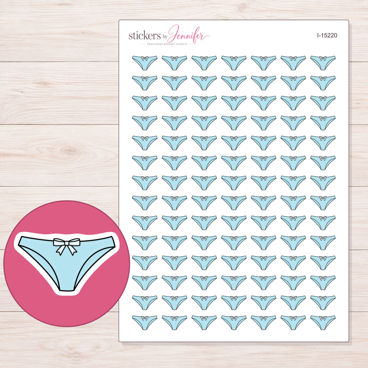 I-15220 planner sticker sheet with enlarged sticker detail
