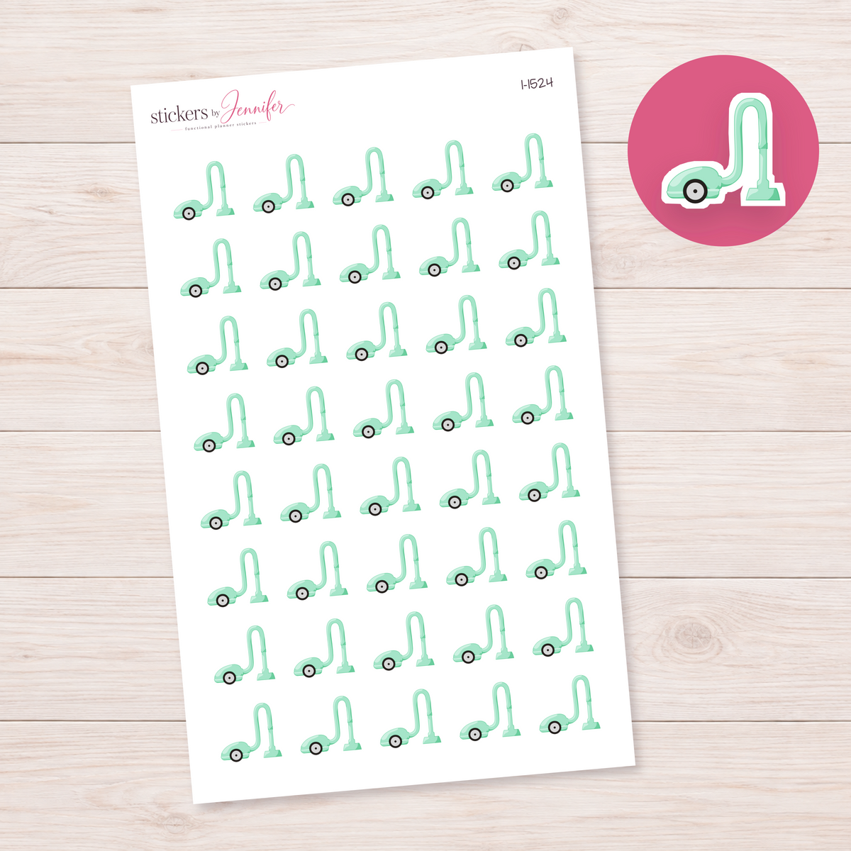 Mint Canister Vacuum Planner Stickers | I-1524
