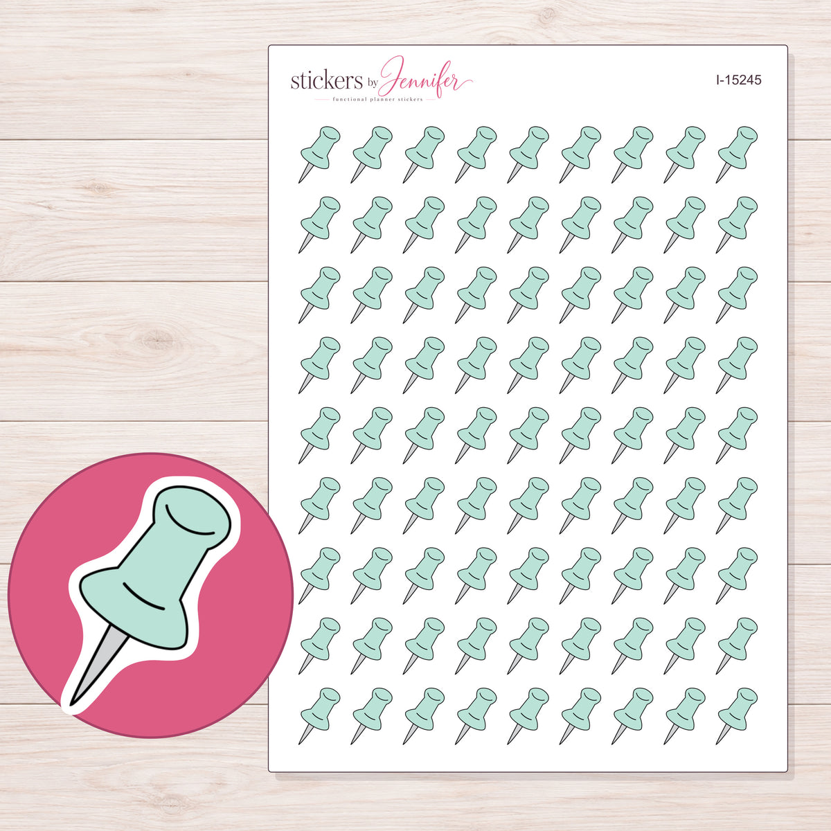I-15245 planner sticker sheet with enlarged sticker detail