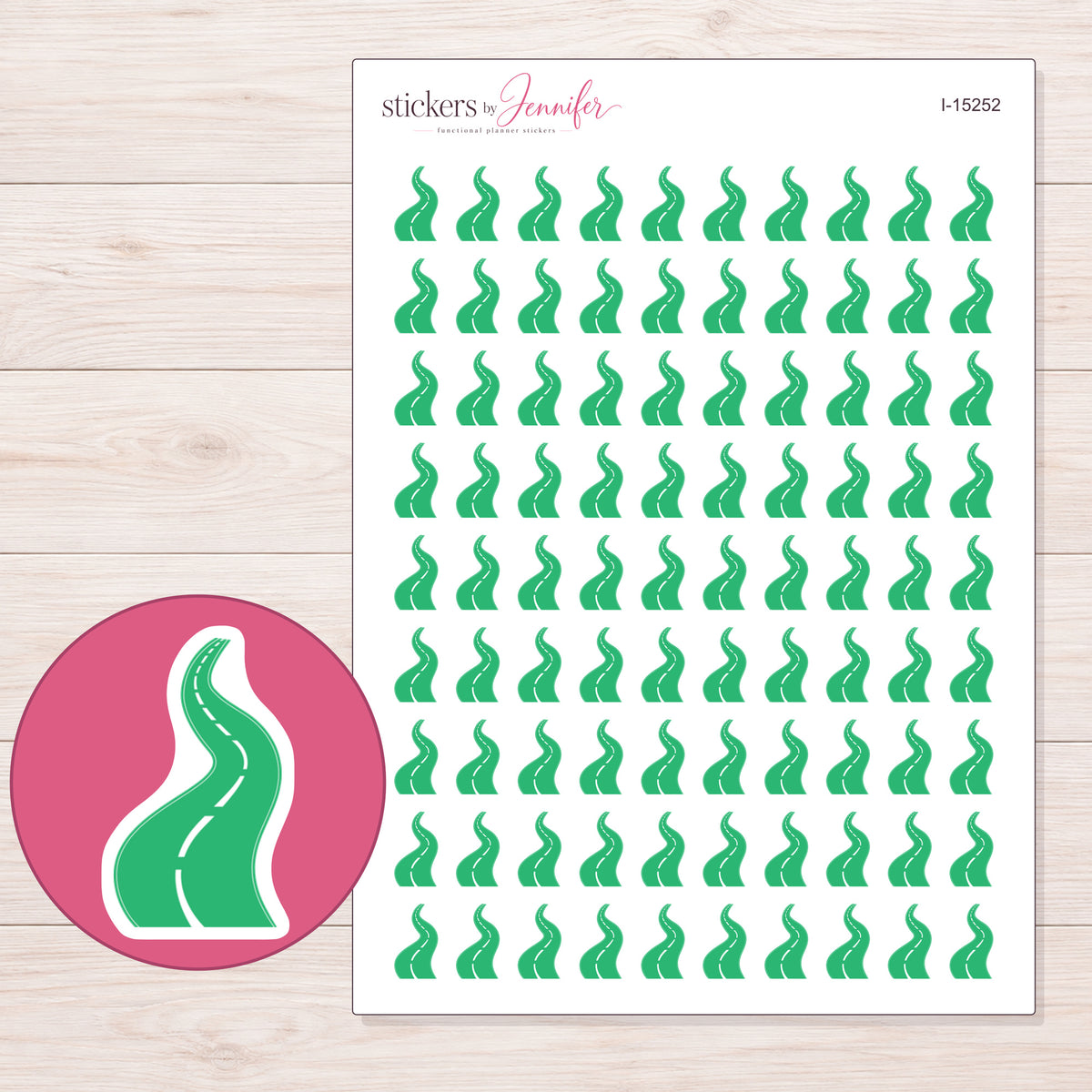I-15252 planner sticker sheet with enlarged sticker detail