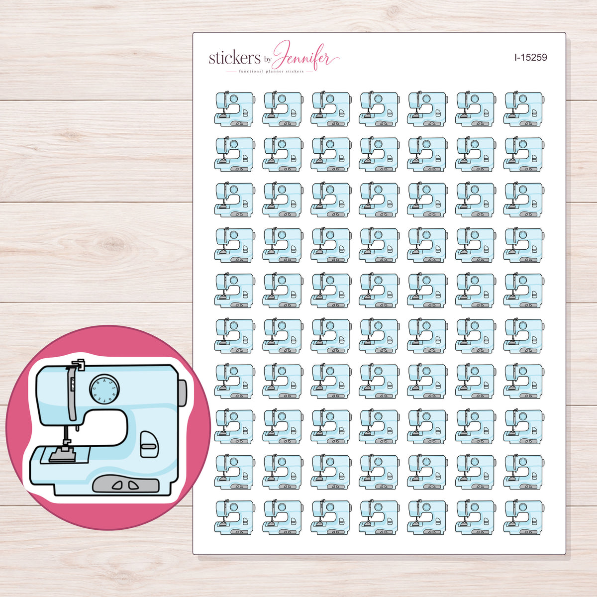 I-15259 planner sticker sheet with enlarged sticker detail
