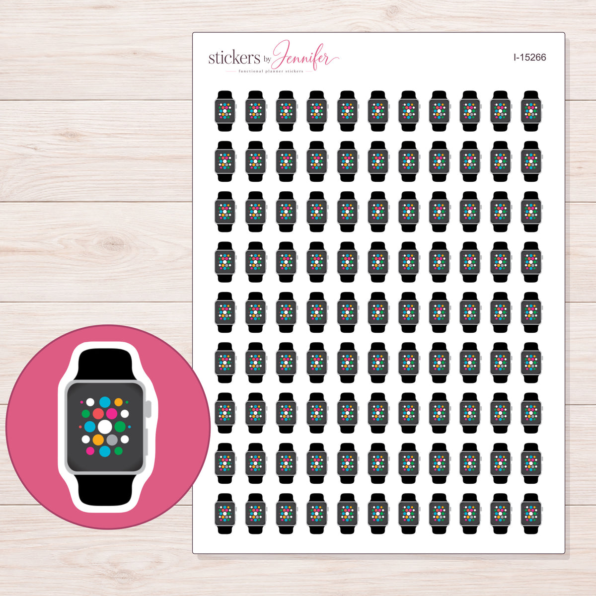 I-15266 planner sticker sheet with enlarged sticker detail