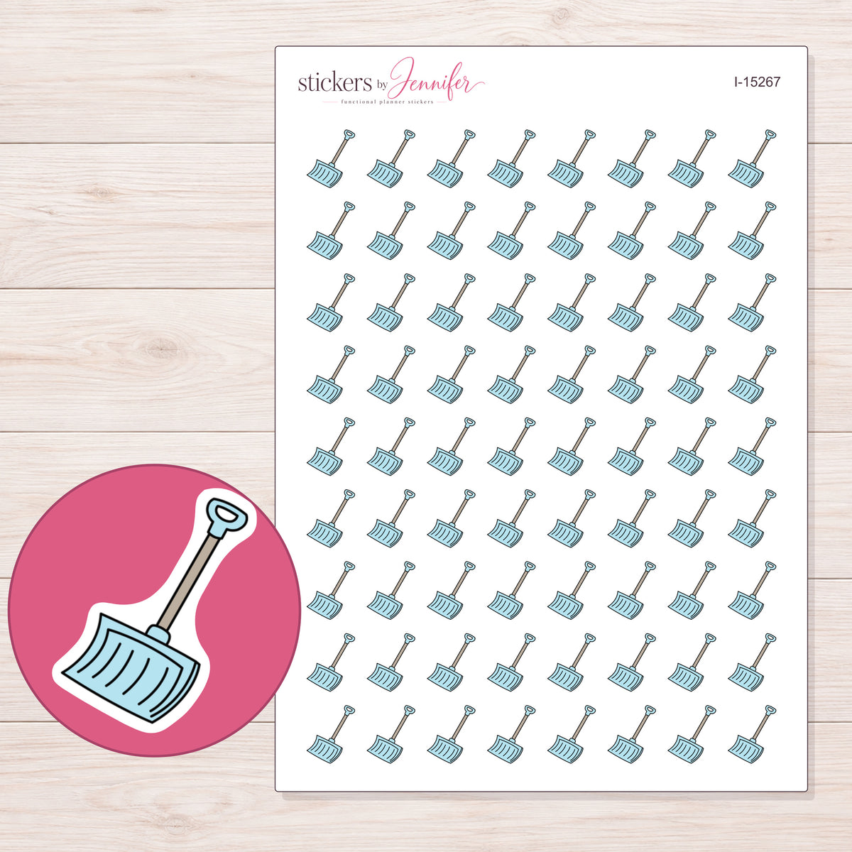 I-15267 planner sticker sheet with enlarged sticker detail
