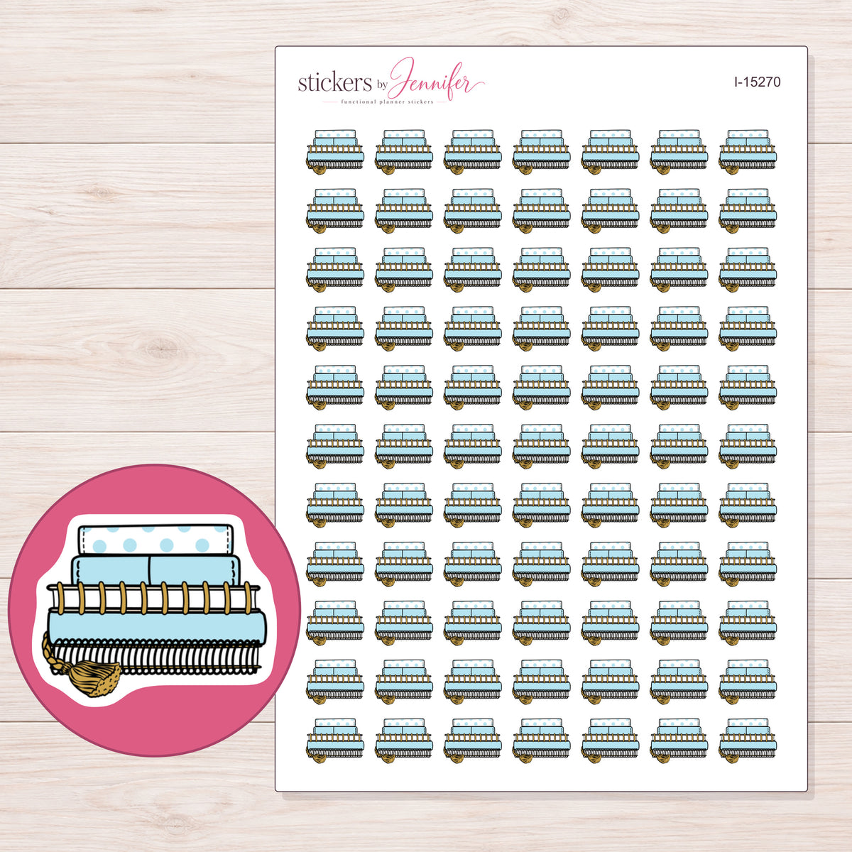 I-15270 planner sticker sheet with enlarged sticker detail