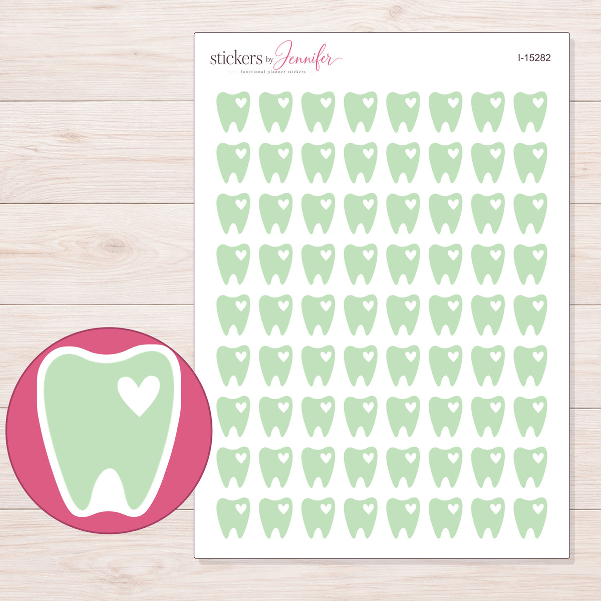 I-15282 planner sticker sheet with enlarged sticker detail