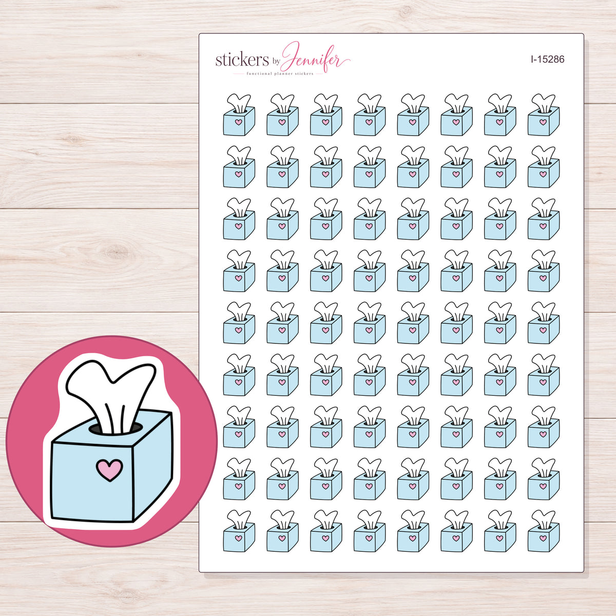 I-15286 planner sticker sheet with enlarged sticker detail