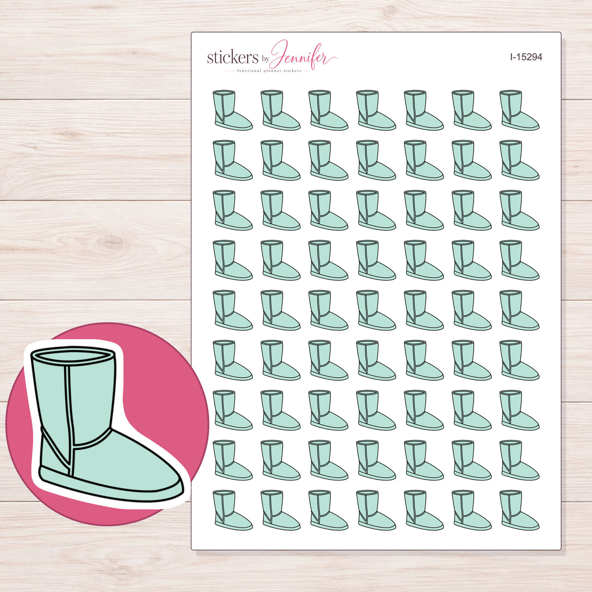 I-15294 planner sticker sheet with enlarged sticker detail