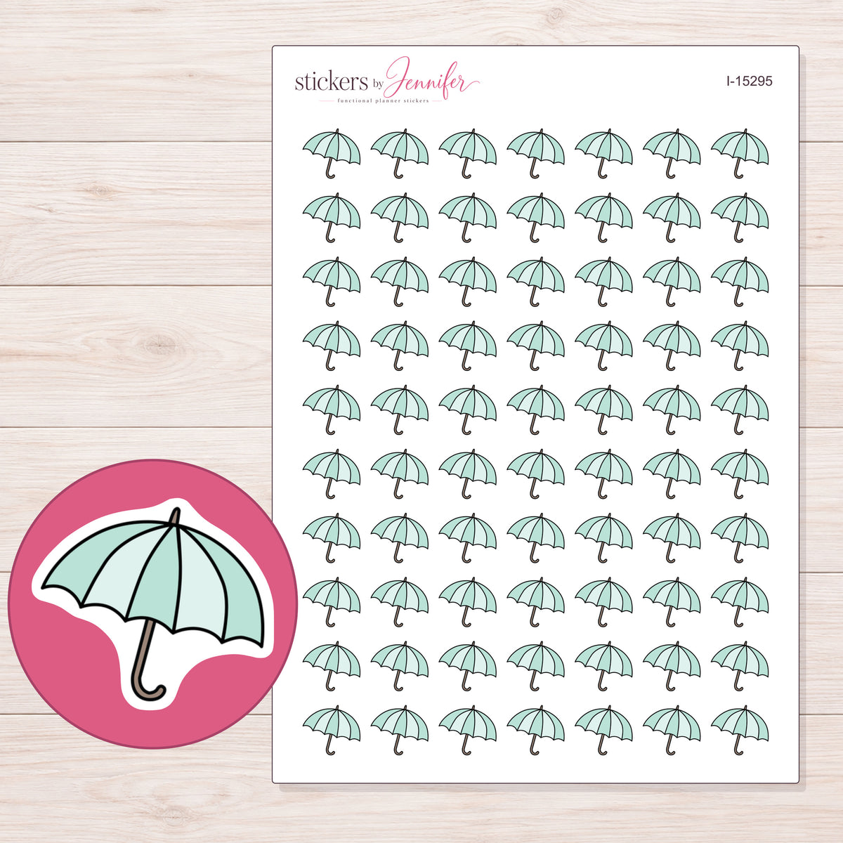 I-15295 planner sticker sheet with enlarged sticker detail