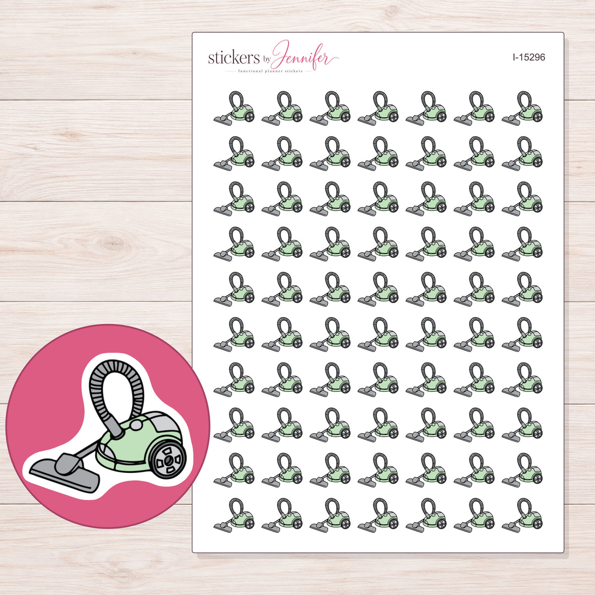 I-15296 planner sticker sheet with enlarged sticker detail