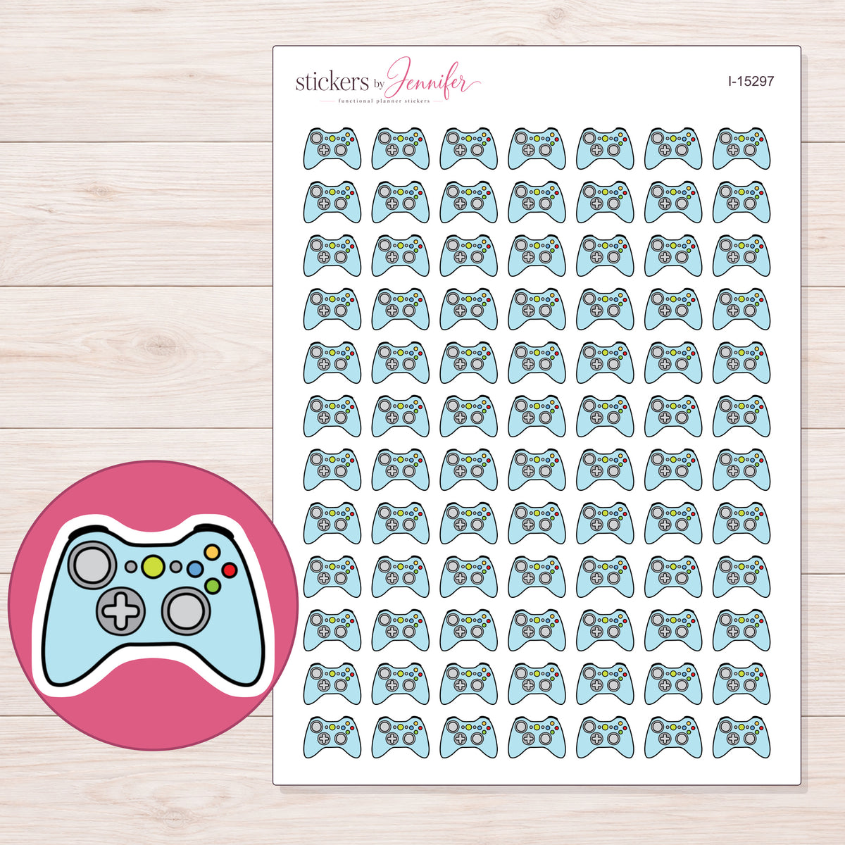 I-15297 planner sticker sheet with enlarged sticker detail