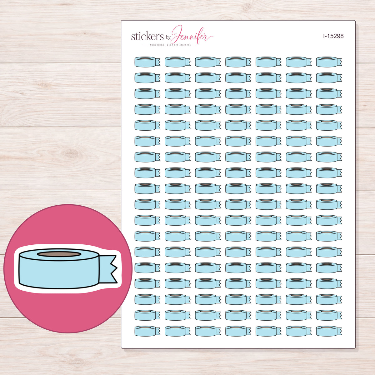 I-15298 planner sticker sheet with enlarged sticker detail