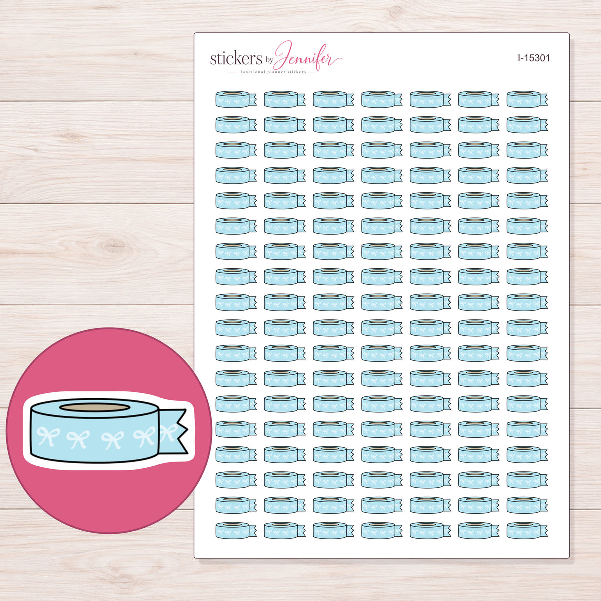 I-15301 planner sticker sheet with enlarged sticker detail