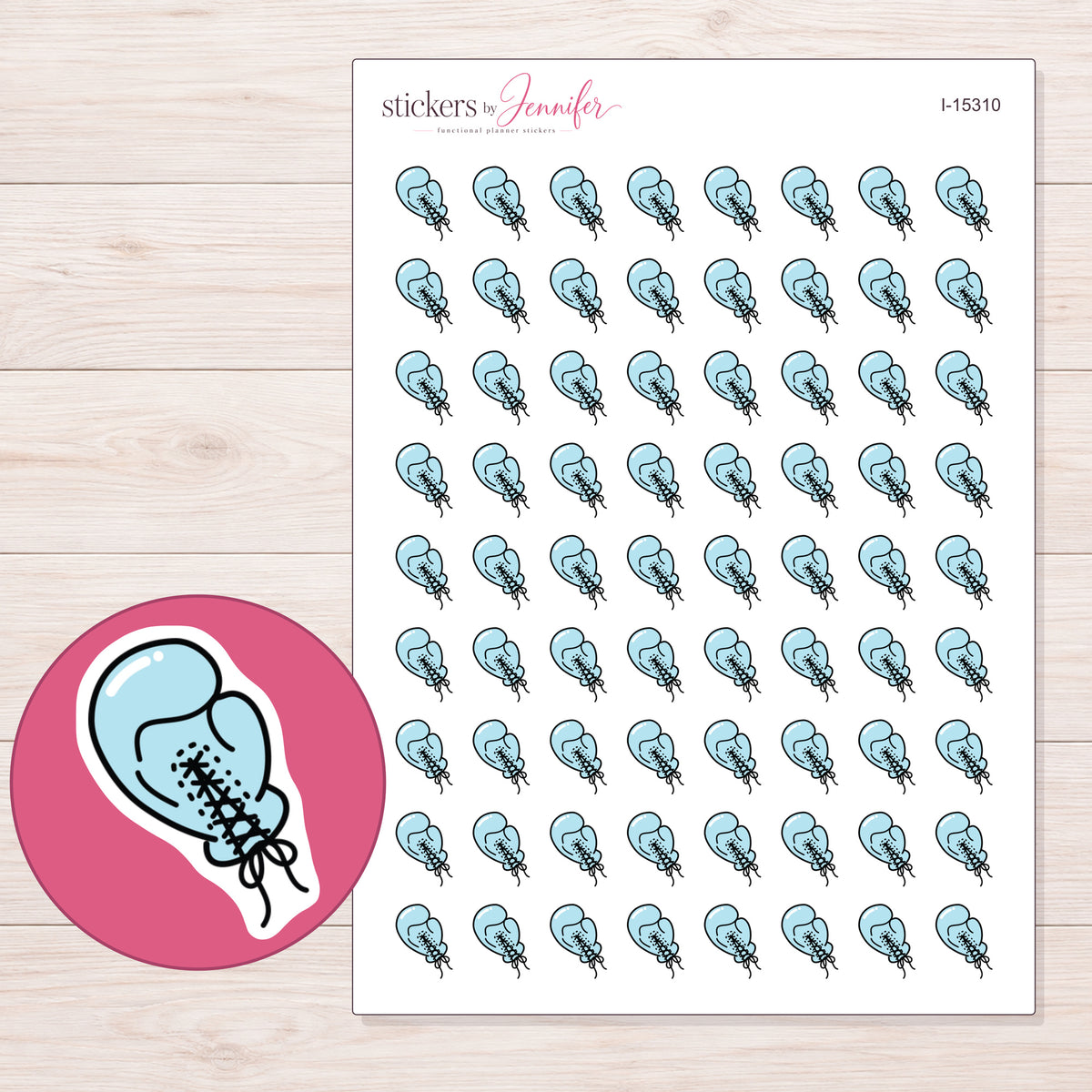 I-15310 planner sticker sheet with enlarged sticker detail