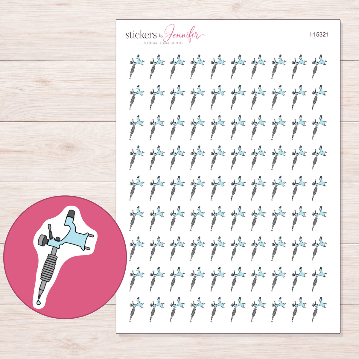 I-15321 planner sticker sheet with enlarged sticker detail