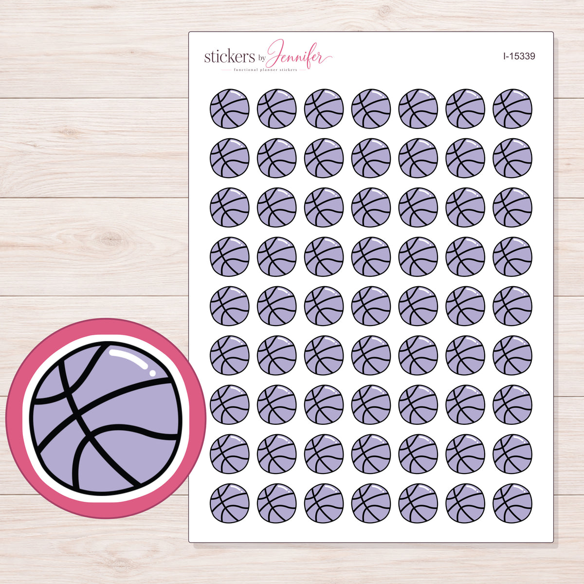 I-15339 planner sticker sheet with enlarged sticker detail