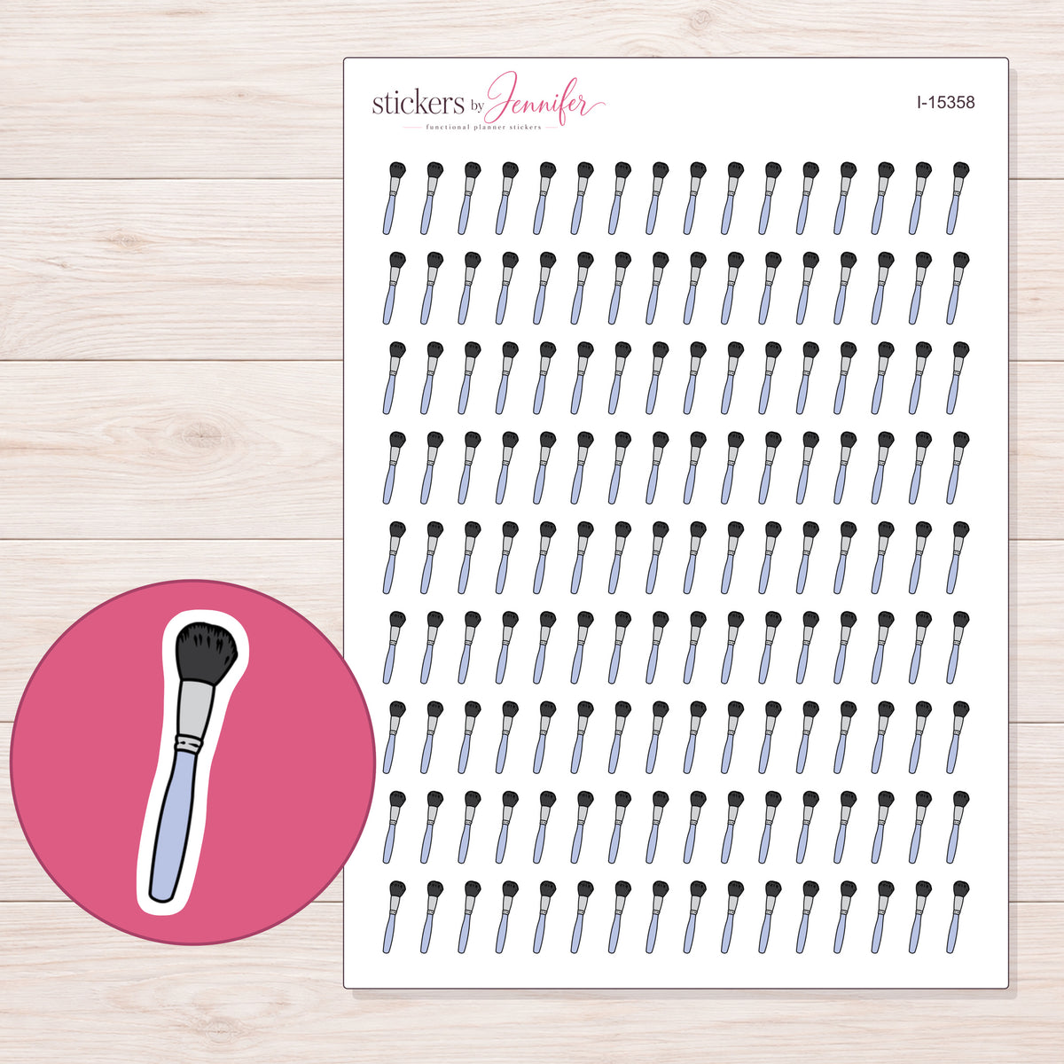 I-15358 planner sticker sheet with enlarged sticker detail