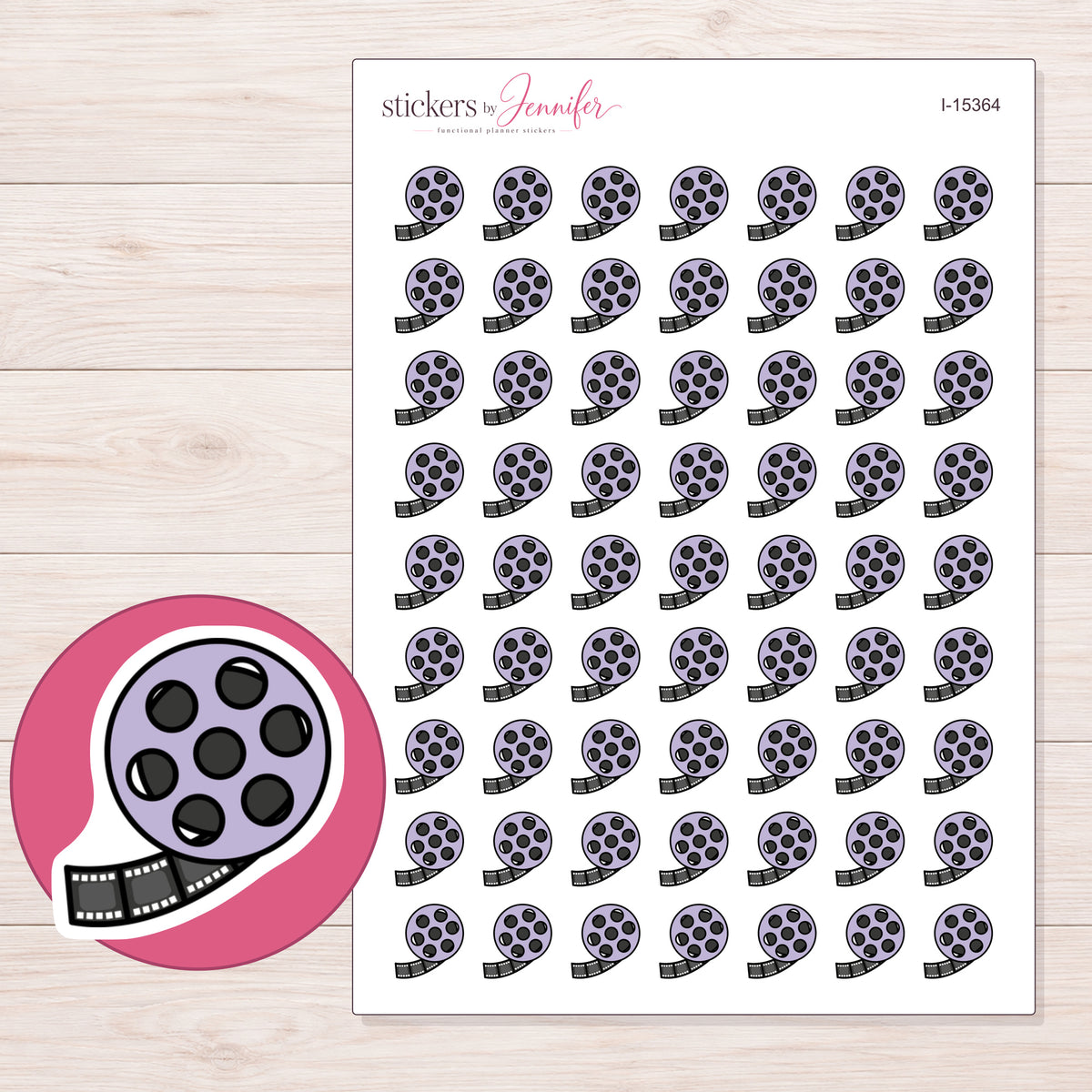 I-15364 planner sticker sheet with enlarged sticker detail